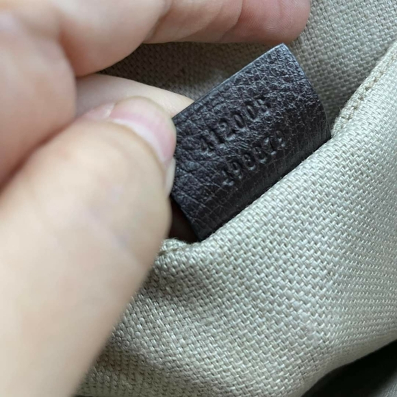 100% Authentic GUCCI Webby Bee Brown&Red&Green Cloth Shoulder Bag - Picture 14 of 15